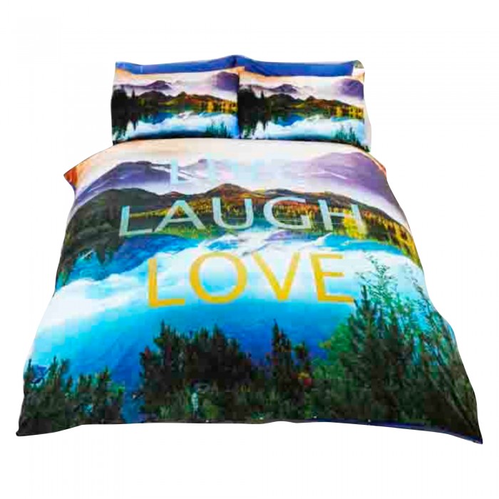 Front - Childrens/Kids Live Laugh Love Duvet Cover Bedding Set