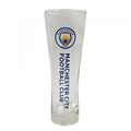 Front - Manchester City FC Official Wordmark Football Crest Design Peroni Pint Glass