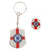 Front - Chelsea FC Official England St George Flag Metal Football Pin Badge & Keyring Set