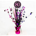 Front - Amscan Sparkling Pink Celebration 80th Birthday Centrepiece Spray
