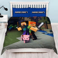 Front - Minecraft Official Reversible Double Duvet and Pillowcase Set