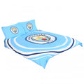Front - Manchester City FC Official Double Duvet and Pillowcase Set Pulse Design