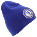Front - Chelsea FC Unisex Official Knitted Winter Football Crest Hat
