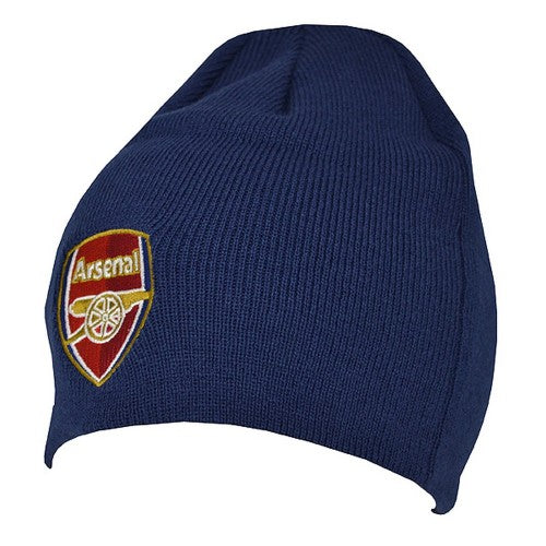 Front - Arsenal FC Official Adults Knitted Football Crest Winter Beanie Hat