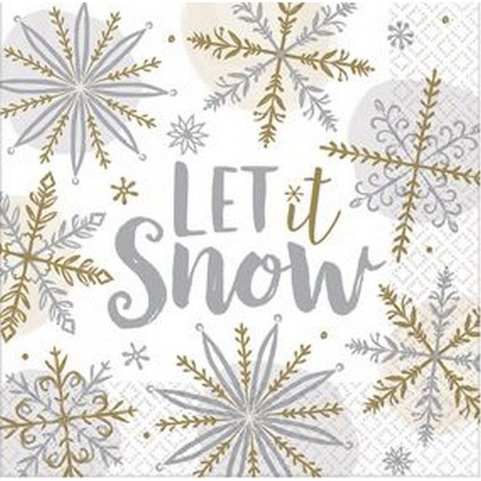 Front - Amscan Let It Snow Napkins (Pack of 16)