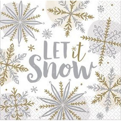 Front - Amscan Let It Snow Napkins (Pack of 16)