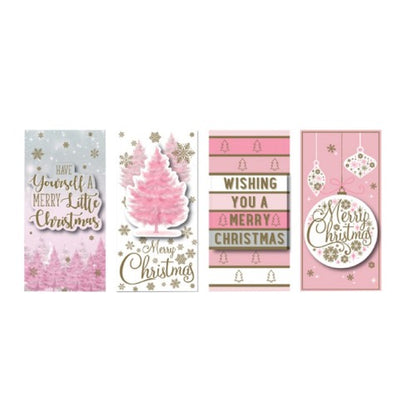 Front - North Pole Pink Christmas Money Wallets (Pack Of 4)