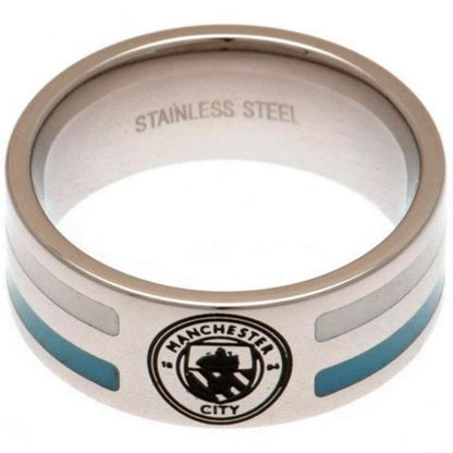 Front - Manchester City FC Stripe Crest Ring