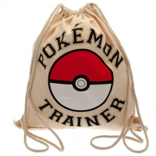 Front - Pokemon Pokeball Canvas Drawstring Bag