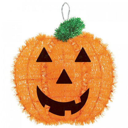 Orange-Green - Front - Amscan Tinsel Pumpkin Decoration