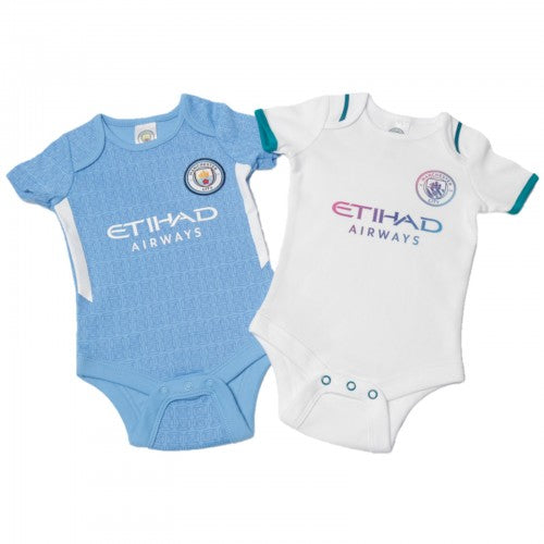 Front - Manchester City FC Baby 2022 Bodysuit Set (Pack of 2)