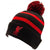 Front - Liverpool FC Unisex Adult Bobble Knitted Stripe Beanie