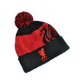 Front - Liverpool FC Unisex Adult Bobble Knitted Crest Beanie