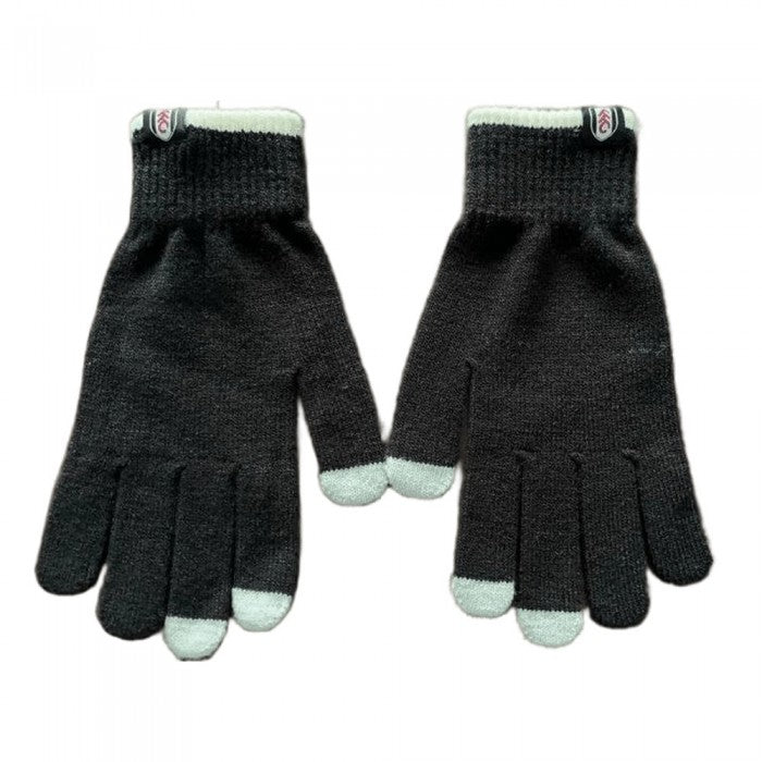 Front - Fulham FC Unisex Adult Knitted Crest Touch Gloves