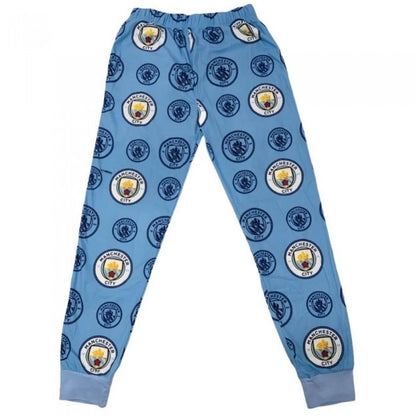 Front - Manchester City FC Boys Fleece Lounge Pants