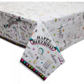 Front - Unique Party Plastic Doodle Happy Birthday Party Table Cover