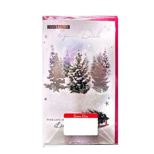Front - Simon Elvin Special Dad Snow Christmas Card (Pack of 6)