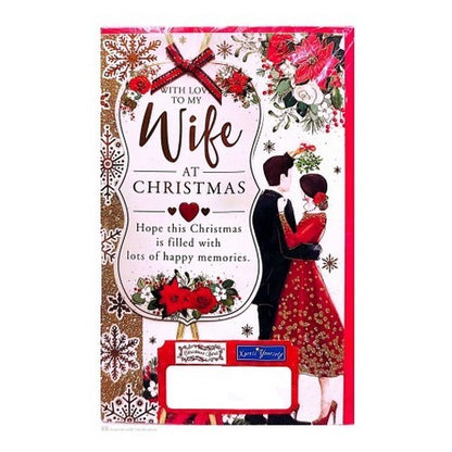 Front - Simon Elvin With Love To My Wife Snowflake Christmas Card (Pack of 6)