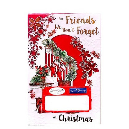 Front - Simon Elvin Friends We Don´t Forget Floral Christmas Card (Pack of 6)