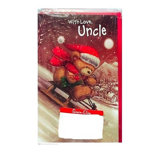 Multicoloured - Front - Simon Elvin With Love Uncle Christmas Card (Pack of 12)