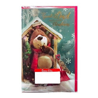 Front - Simon Elvin For A Great Dad Teddy Bear Christmas Card (Pack of 6)