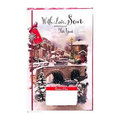 Multicoloured - Front - Simon Elvin With Love Son Snowy Christmas Card (Pack of 6)