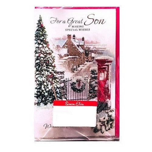 Front - Simon Elvin For A Great Son Christmas Greetings Card (Pack of 6)