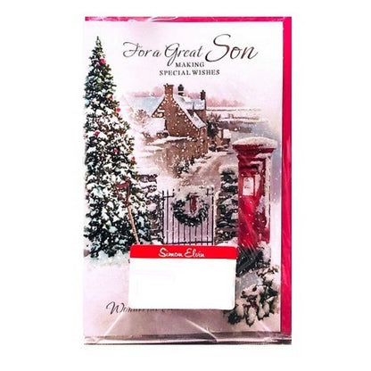 Front - Simon Elvin For A Great Son Christmas Greetings Card (Pack of 6)