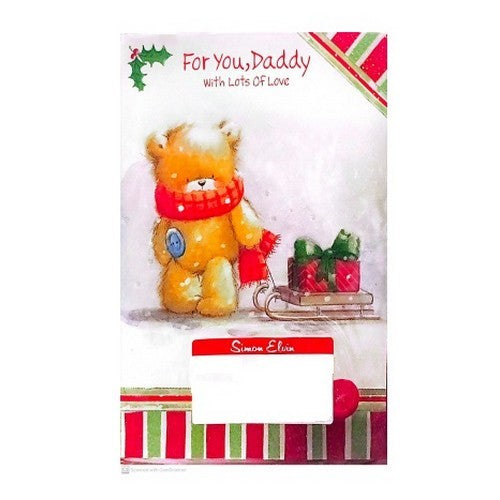 White-Green-Red - Front - Simon Elvin With Lots Of Love Daddy Christmas Greetings Card (Pack of 12)