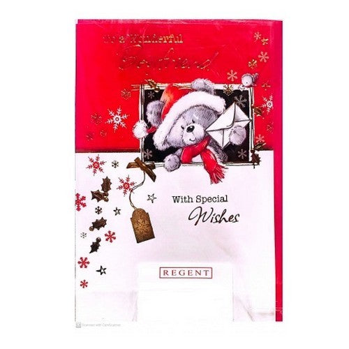 Red-White - Front - Simon Elvin With Special Wishes Boyfriend Christmas Greetings Card (Pack of 12)