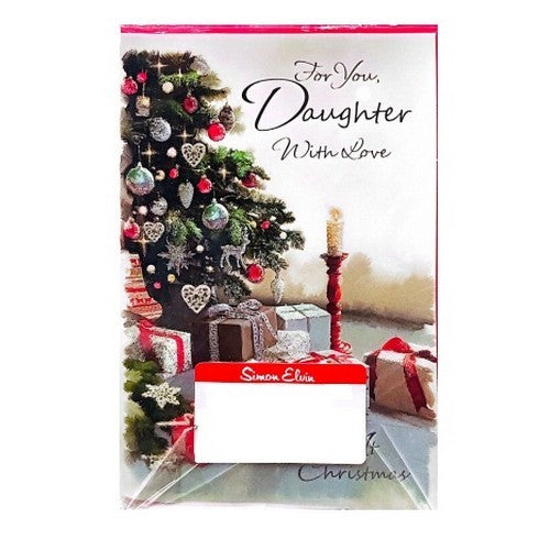 Green-Red - Front - Simon Elvin For You Daughter Present Christmas Greetings Card (Pack of 6)