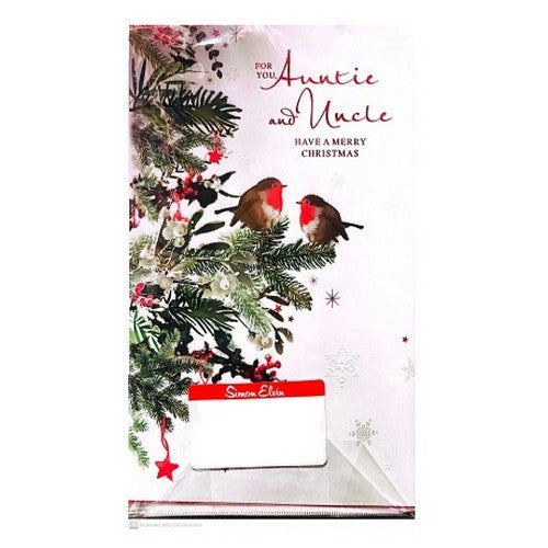 Front - Simon Elvin For You Auntie And Uncle Christmas Greetings Card (Pack of 6)