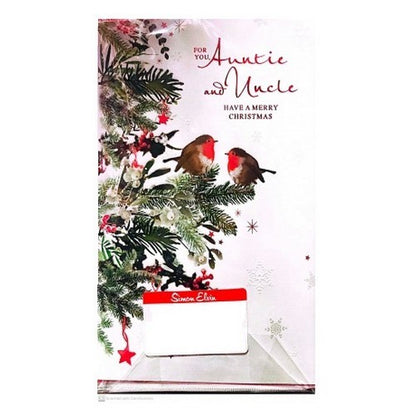 Front - Simon Elvin For You Auntie And Uncle Christmas Greetings Card (Pack of 6)
