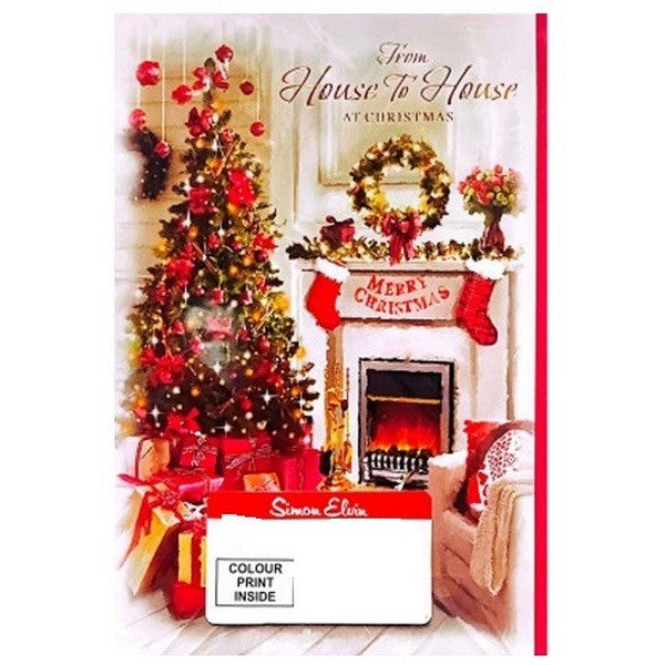 Green-Red-Gold - Front - Simon Elvin House To House Christmas Greetings Card (Pack of 6)