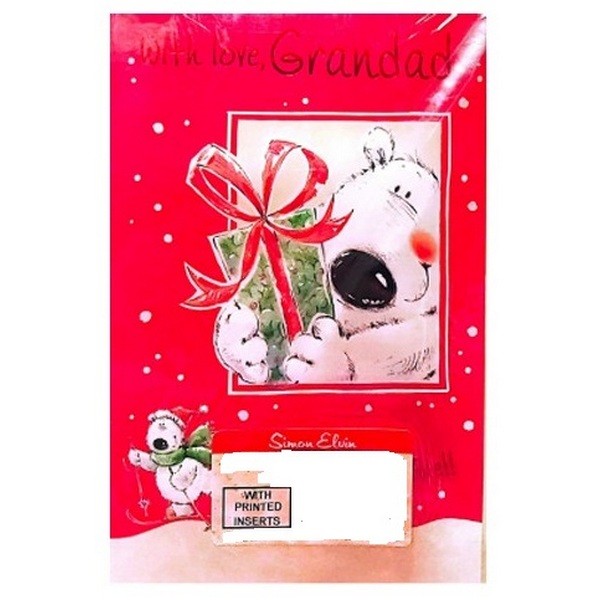 Front - Simon Elvin With Love Grandad Christmas Card (Pack of 12)