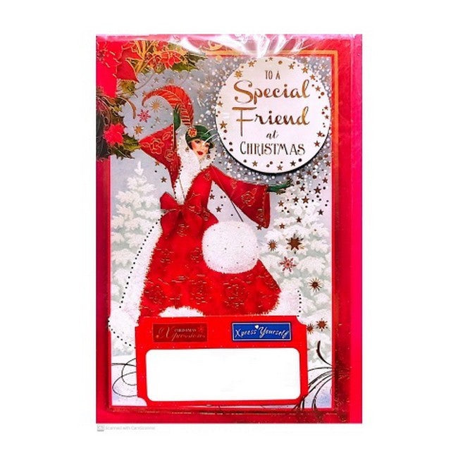 Front - Simon Elvin Special Friend Flowers Christmas Card (Pack of 6)