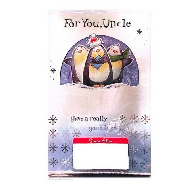 Front - Simon Elvin For You Uncle Penguin Christmas Card (Pack of 12)