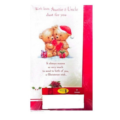 Front - Simon Elvin With Love Auntie And Uncle Christmas Card (Pack of 12)