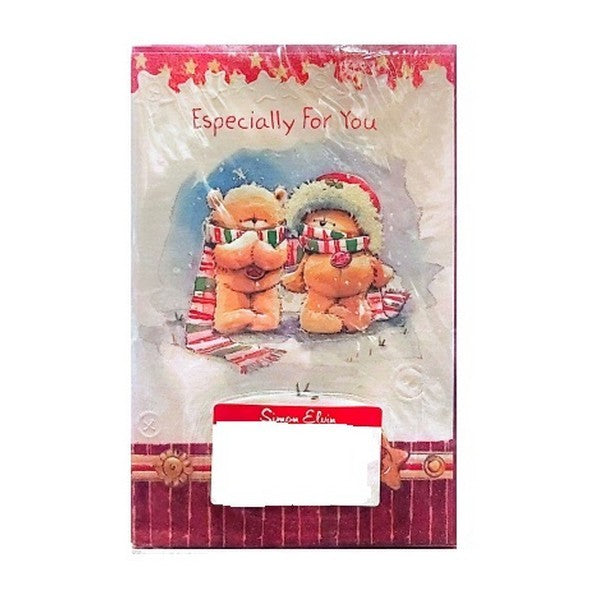Front - Simon Elvin Especially For You Open Teddy Bear Christmas Card (Pack of 12)