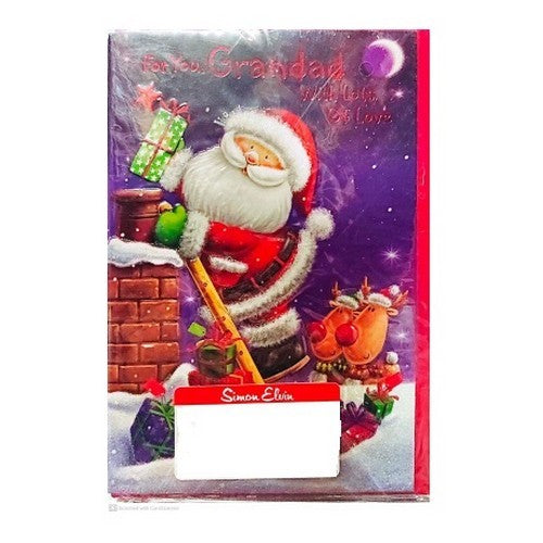 Front - Simon Elvin For You Grandad Santa Claus Christmas Card (Pack of 12)