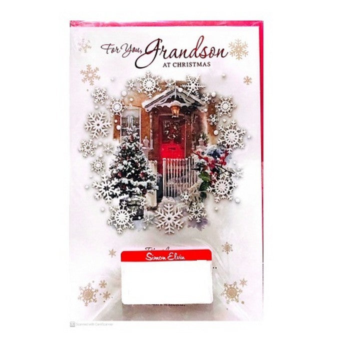 Front - Simon Elvin For You Granson Snowflake Christmas Card (Pack of 6)
