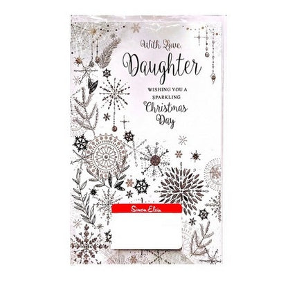 White-Black - Front - Simon Elvin With Love Daughter Christmas Card (Pack of 6)