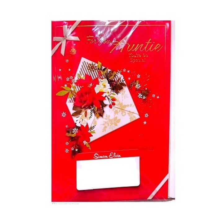 Front - Simon Elvin For You Auntie Christmas Card (Pack of 6)