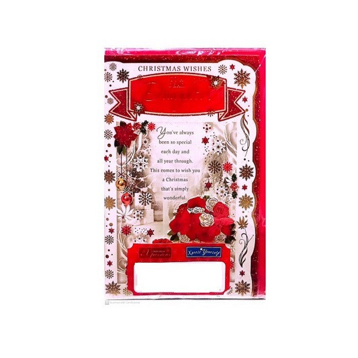 Front - Simon Elvin Daughter Roses Christmas Card (Pack of 6)