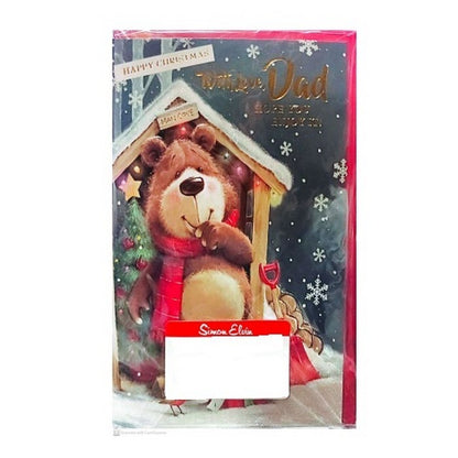 Front - Simon Elvin With Love Dad Bear Christmas Card (Pack of 6)