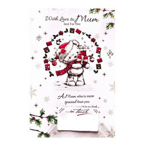 White-Red-Green - Front - Simon Elvin With Love To Mum Just For You Christmas Card (Pack of 6)