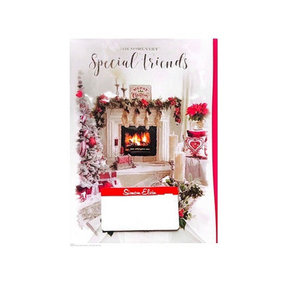 White-Red - Front - Simon Elvin Special Friend Fireplace Christmas Card (Pack of 6)