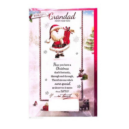 Front - Simon Elvin Just For You Grandad Santa Claus Christmas Card (Pack of 6)
