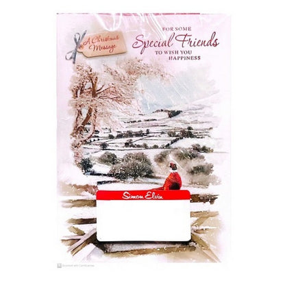 Front - Simon Elvin A Message Special Friend Winter Scene Christmas Greetings Card (Pack of 6)