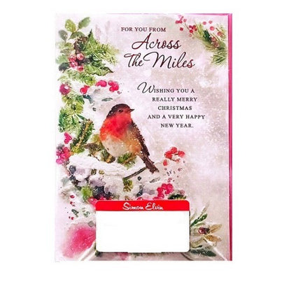 White-Green-Red - Front - Simon Elvin For You From Across The Miles Christmas Greetings Card (Pack of 6)